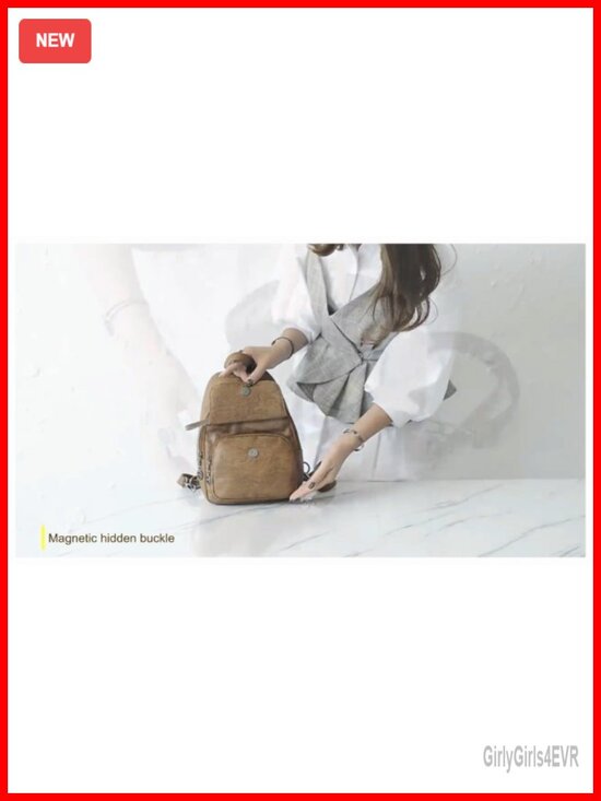 Convertible Faux Leather Sling Backpack Purse 3-Way Carry main image 5